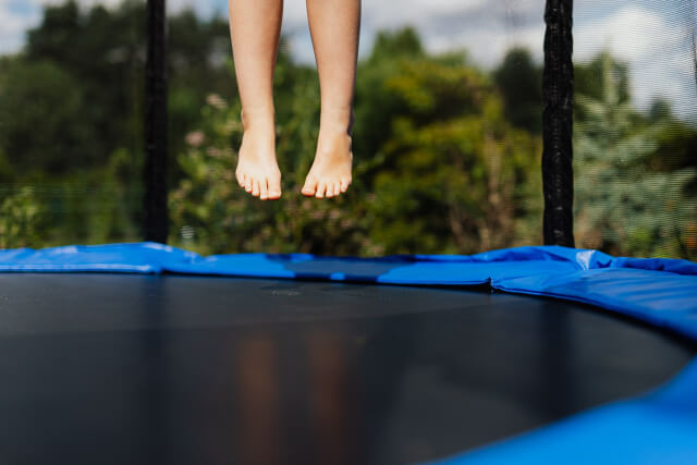 Blue trampolines