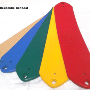 A set of colorful residential belt seats