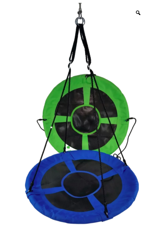 A set of green and blue park equipment